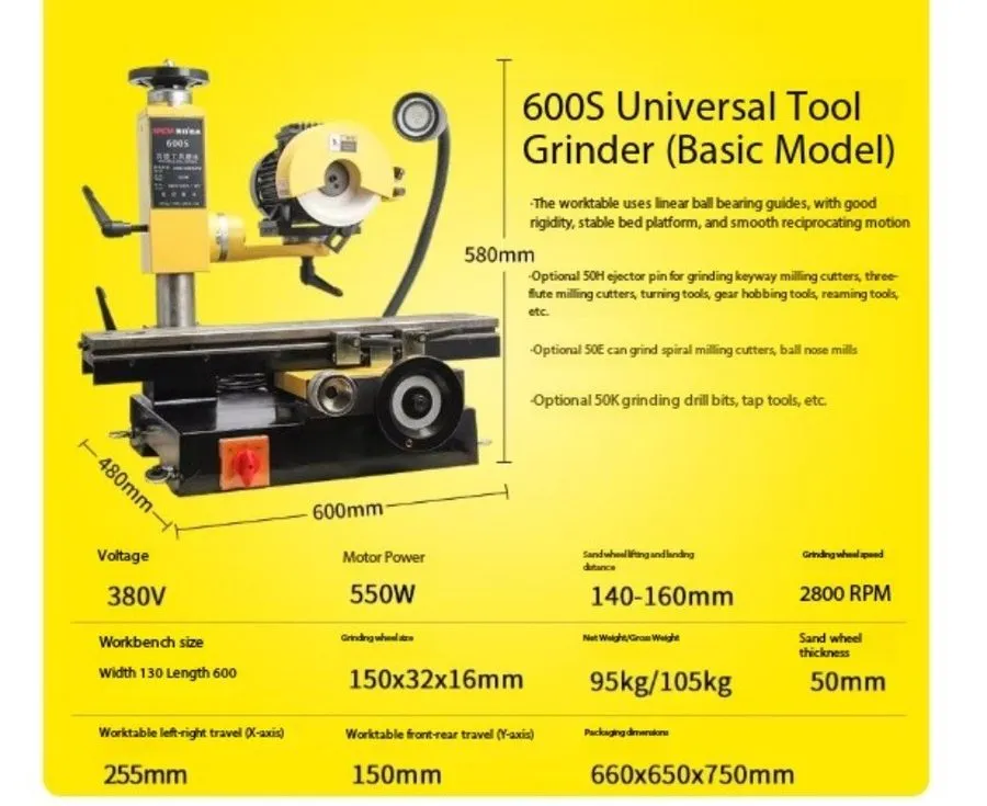 Оборудование ЧПУ MR-600F Accurate Fast Efficient Durable Universal Tool Grinder