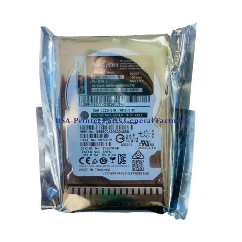 Жёсткий диск LENOVO / IBM 7XB7A00026 00YK015 900GB 2.5" 10K 12G SAS HDD Hard Dri — фото лота 1