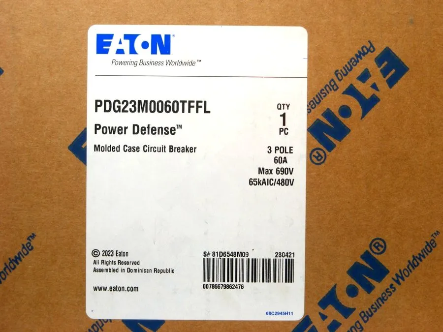 Автоматический выключатель 1 Take Out EATON PDG23M0060TFFL 60A 600V 65kA@480V CI