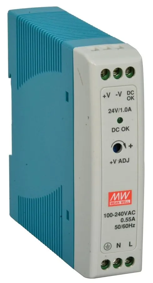 Блок питания Mean Well MDR-20-24 DIN Rail Power Supply 100-240V AC to 24V DC 1A 