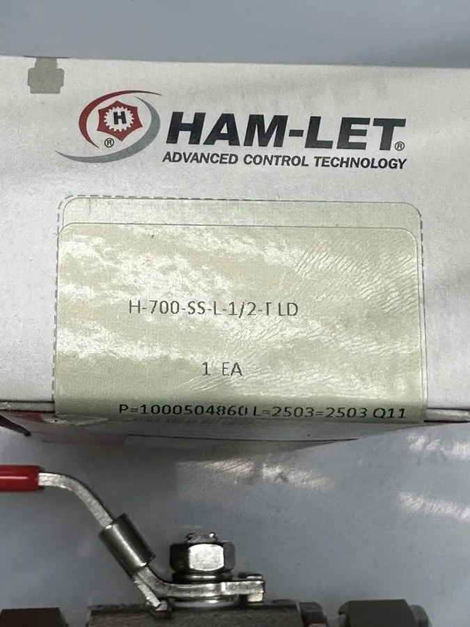 Клапан Ham-Let H-700 Series 1/2" Stainless Steel Ball Valve (H700SSL1/2TLD) — фото лота 1