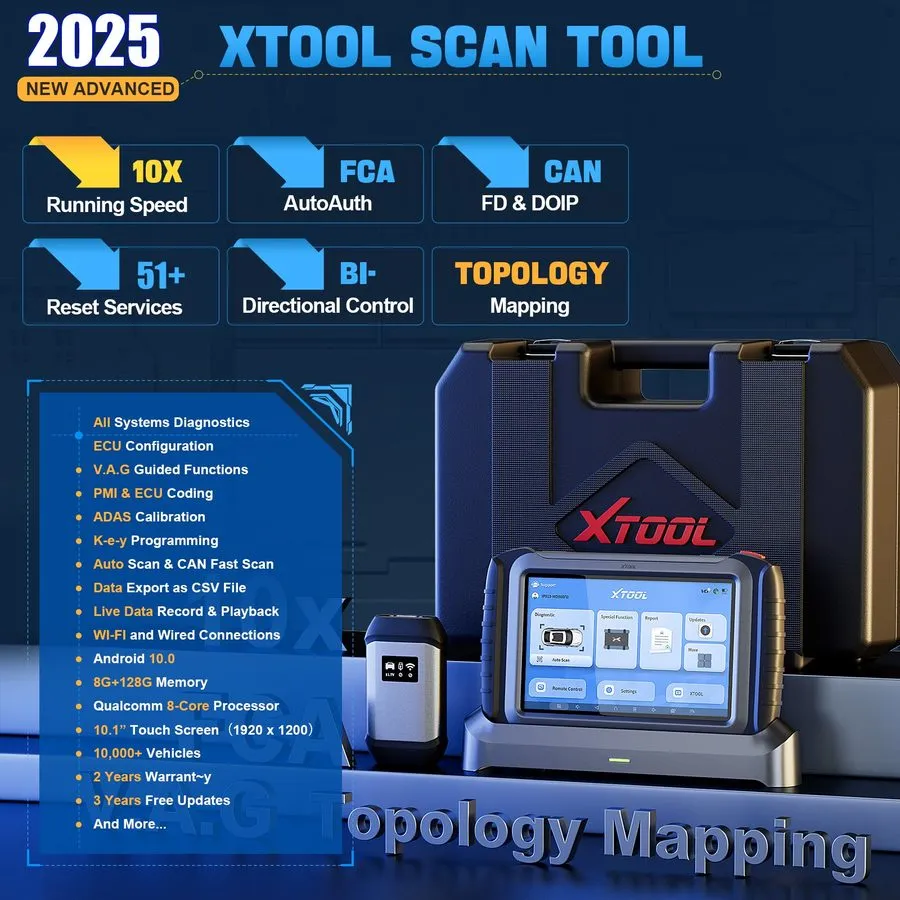 Диагностический сканер XTOOL IP919 Bidirectional Diagnostic Tool All System 51+R — фото лота 2
