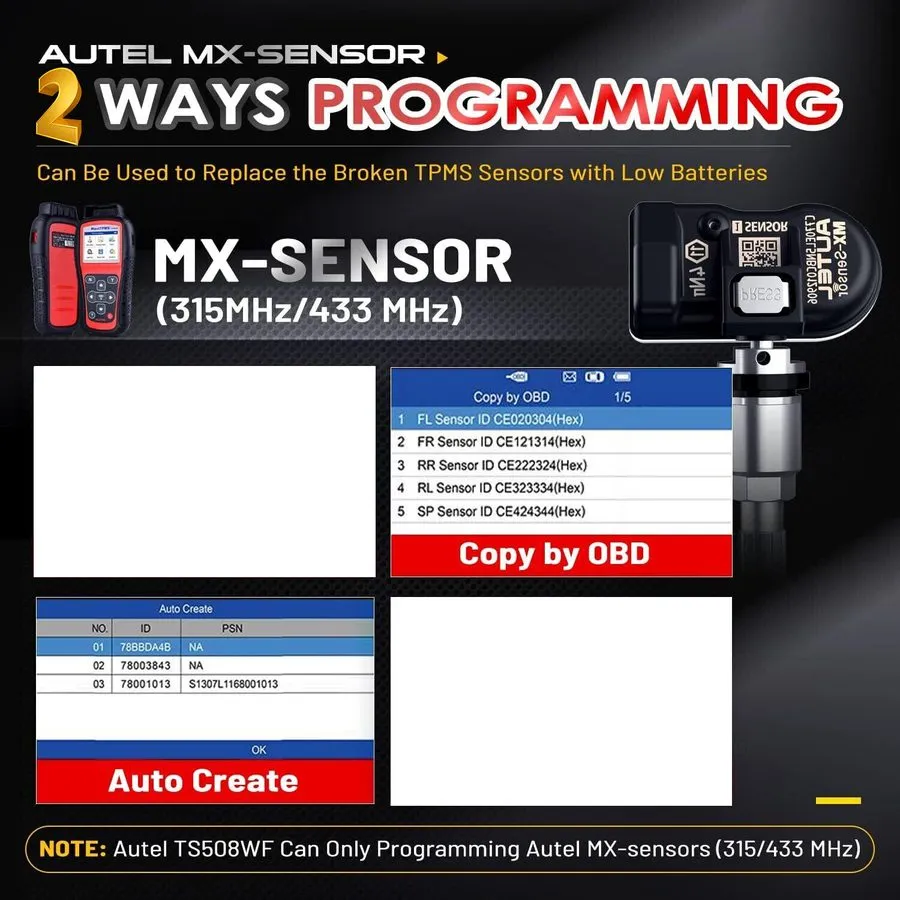 Диагностический сканер Autel MaxiTPMS TS508WF Kits TPMS Programming Scanner & TP