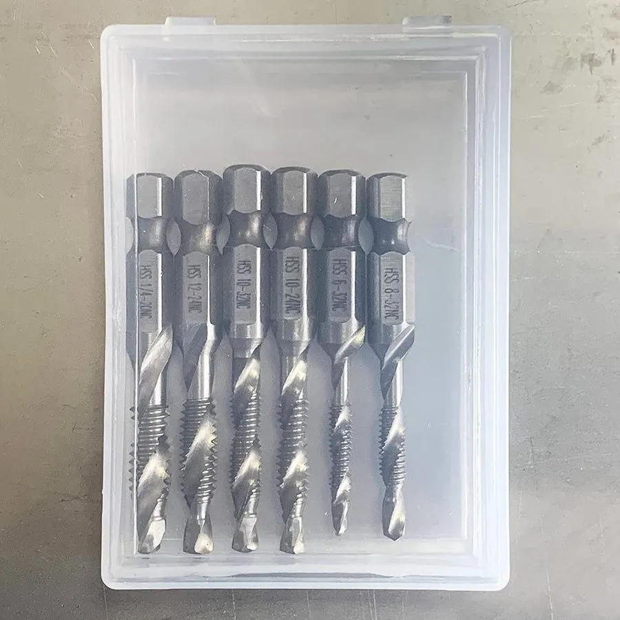 Режущий инструмент 6-pc 10-32NC Combination Drill Tap Bit Set SAE, Thread Size, 