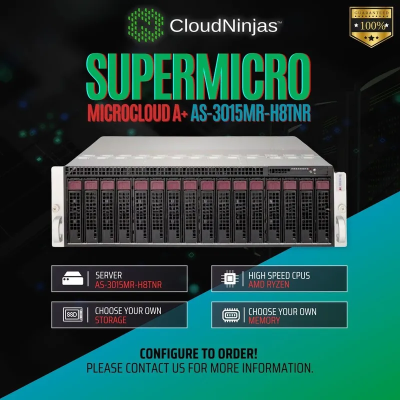 Сервер Supermicro Microcloud A+ AS-3015MR-H8TNR 8 Nodes AMD Ryzen 9 7950X Blade