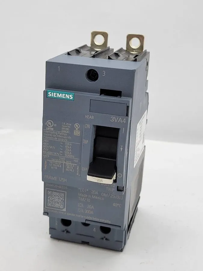 Автоматический выключатель Siemens 3VR4120-6ED24-0AA0 Bolt-On Circuit Breaker 20 — фото лота 1