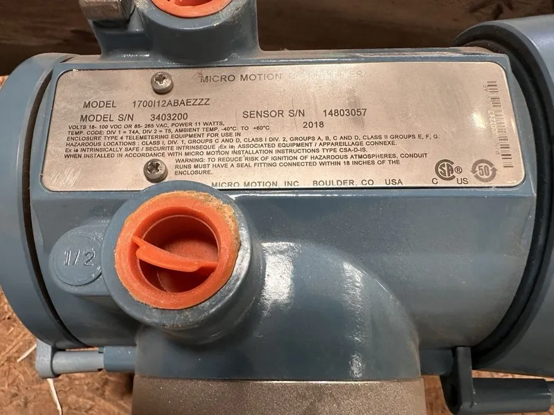 Расходомер Micro Motion T100T628 1” 150# Coriolis Mass Flow Meter 1700 — фото лота 2