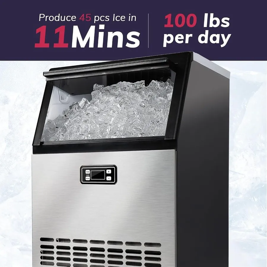 Льдогенератор Commercial Ice Maker Machine 100lbs/Daily Ice Production Under Cou — фото лота 1