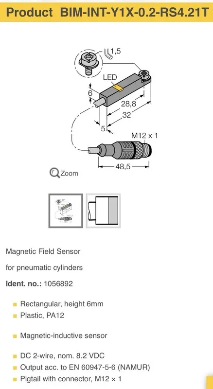 Датчик приближения Turck BIM-INT-Y1X-0.2-RS4.21T Inductive Magnetic Cylinder Pro — фото лота 2