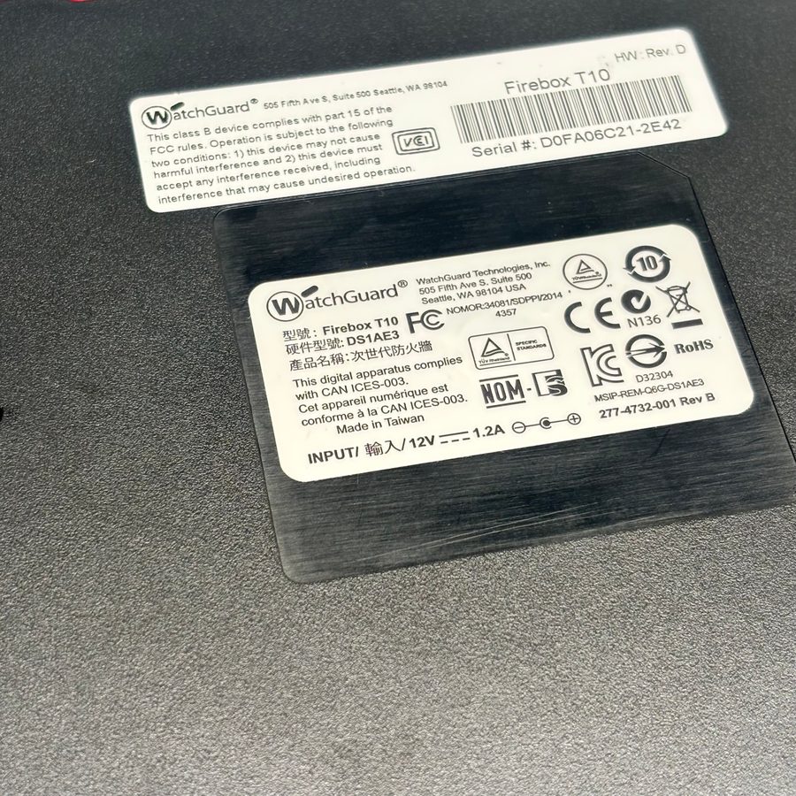 Межсетевой экран WATCHGUARD FIREBOX T10 FIREWALL ROUTER (DS1AE3) — фото лота 2