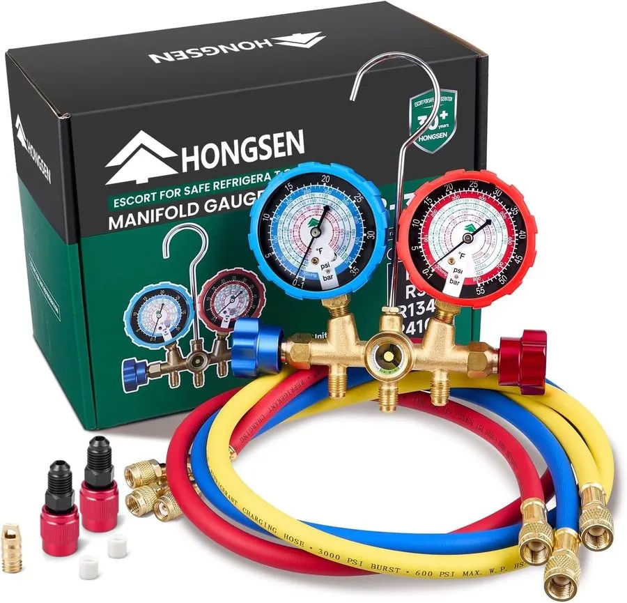 Манометрический коллектор HVAC Manifold Gauge Set with Brass Body & Explosion-Pr — фото лота 2