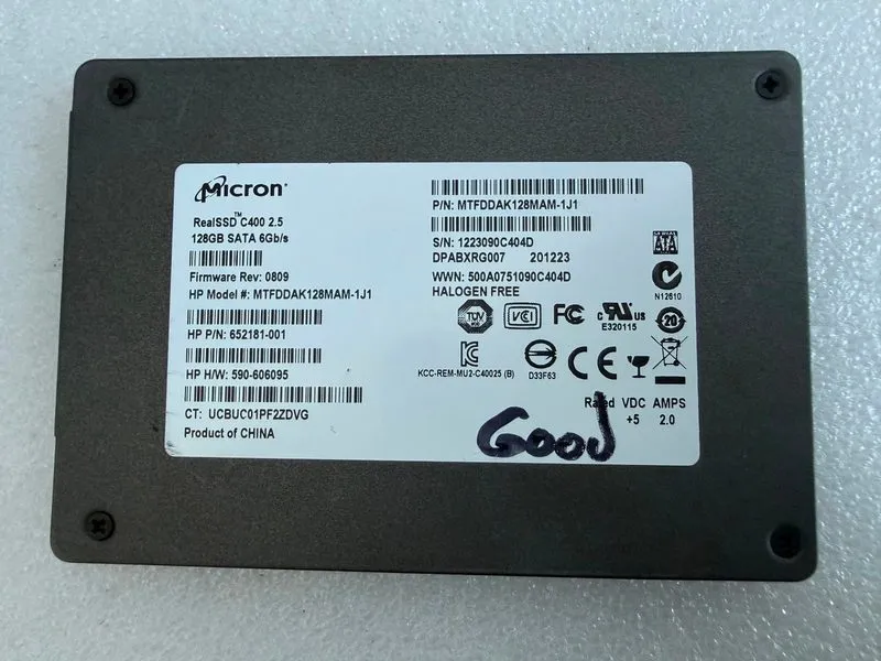 SSD-накопитель Micron RealSSD C400 128GB 2.5" SATA 6Gb/s SSD HP MTFDDAK128MAM-1J — фото лота 1