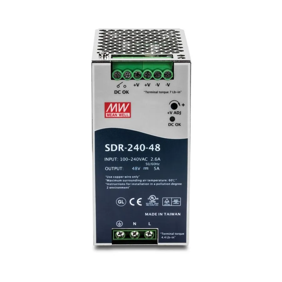 Блок питания MEAN WELL SDR-240-48 240W/5A DIN-Rail 48VDC Industrial Power Supply