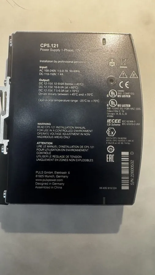 Блок питания PULS CP10.241 DIN Rail Power Supply Single Phase 24VDC 10A 240W