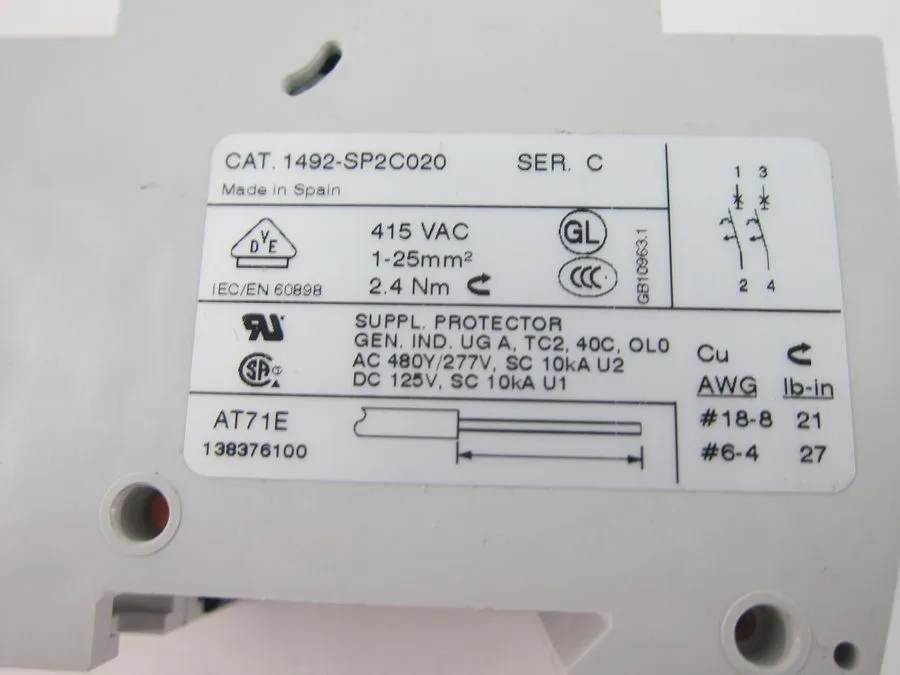 Клеммник Allen Bradley 1492-SP2C020