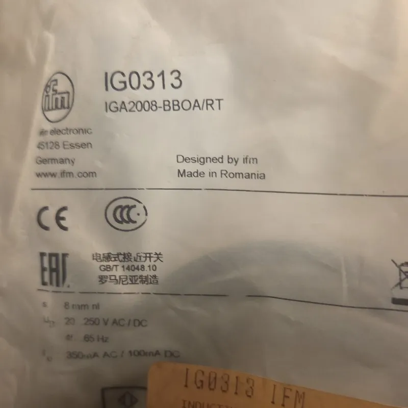 Датчик приближения ifm IG0313 Inductive Proximity Sensor 8mm AC/DC SPST Shielded — фото лота 1