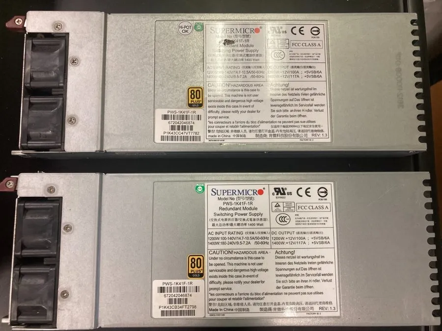 Блок питания SuperMicro PWS-1K41P-1R 1400W 1U 80Plus Gold Hot-Swap
