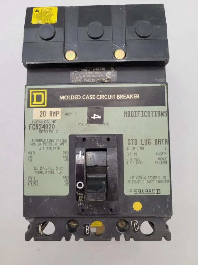 Автоматический выключатель Square D FCB34020 Thermal-Magnetic Circuit Breaker 20
