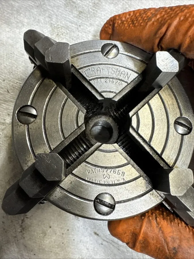 Режущий инструмент Craftsman 3" Inch 4 Jaw Lathe Chuck 111.21570 From 109 No Key
