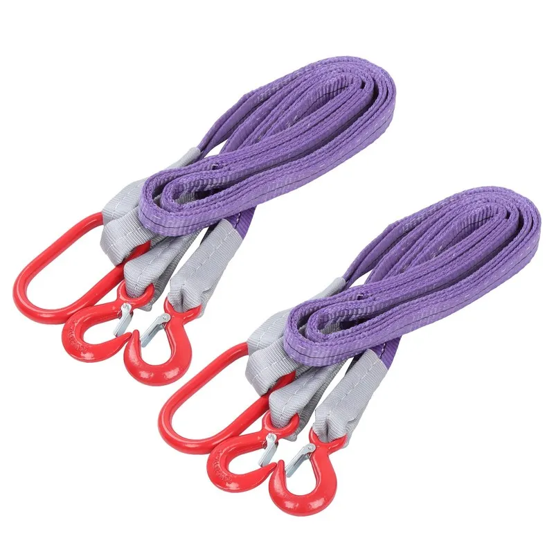 Строп Lifting Slings Straps w/ Hooks 5 Ft 4409LB Capacity Purple Rigging Straps — фото лота 2