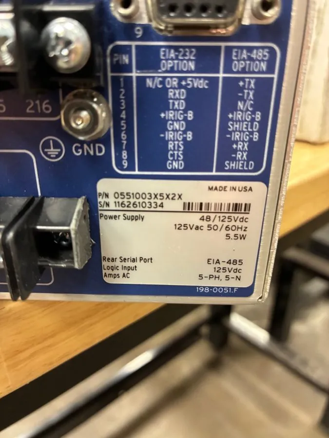 Реле защиты Ship SEL-551 OVERCURRENT RELAY RECLOSING 055100CX6X2X 220vdc — фото лота 1