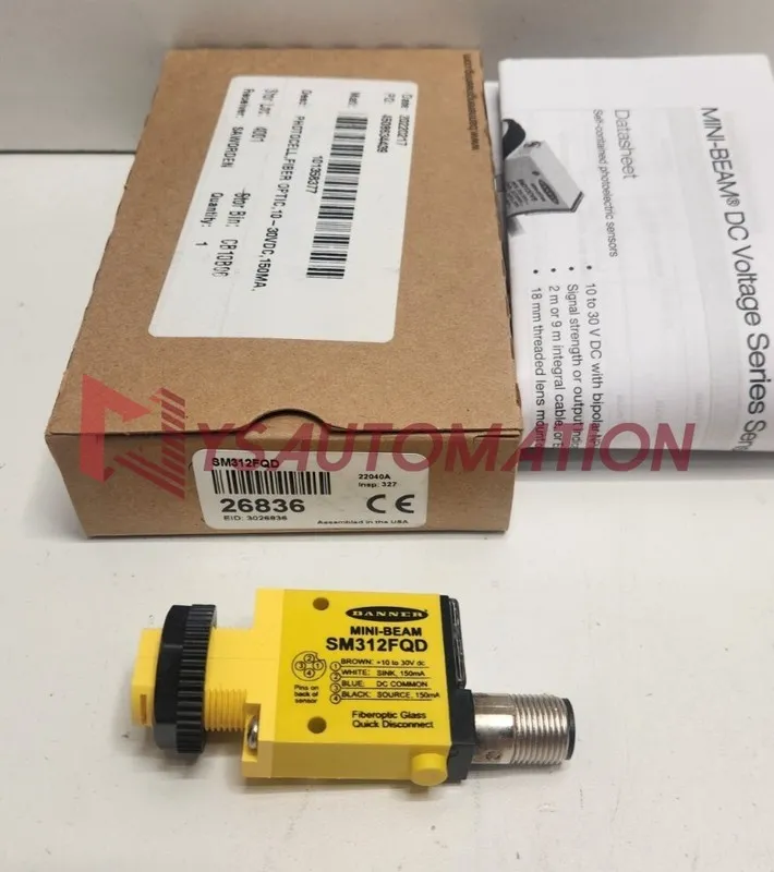 Фотоэлектрический датчик BANNER SM312FQD MINI-BEAM PHOTOELECTRIC SENSOR 10-30VDC