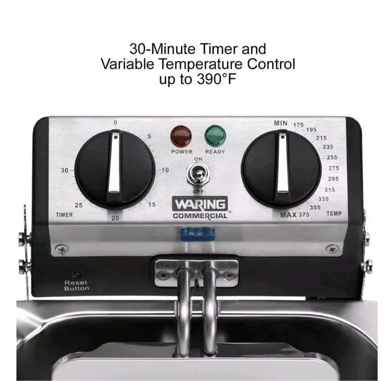 Фритюрница WARING Commercial WDF75RC Heavy Duty 8.5 lb double basket deep fryer  — фото лота 2