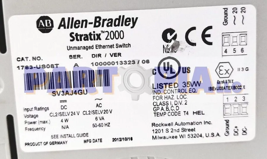 Коммутатор Allen-Bradley 1783-US08T Series A Stratix 2000 8-Port Ethernet Switch
