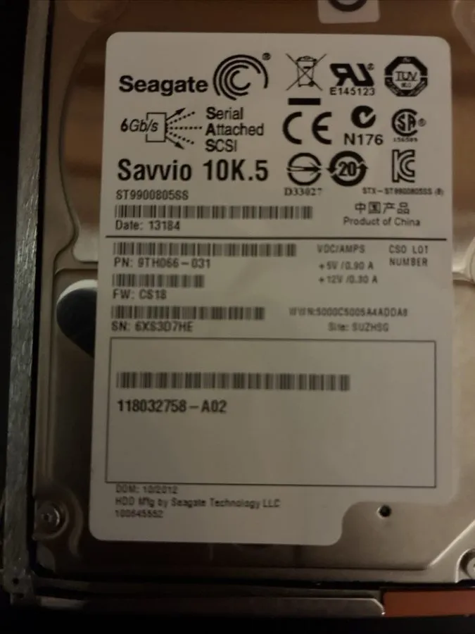 Жёсткий диск ST9900805SS Seagate 9TH066-31 900GB 10K RPM 6Gb/s 2.5"SAS HDD Hard  — фото лота 1
