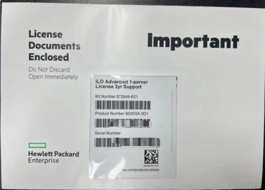 Сервер HPE iLO Advanced 1-Server License 3yr BD505A 872648-B21 Envelope delivery — фото лота 1