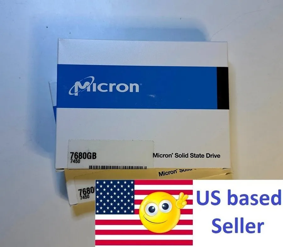SSD-накопитель Micron 7450 PRO 7.68TB PCIE 4.0 NVME 7mm U.3 2.5in SSD MTFDKCB7T6 — фото лота 1