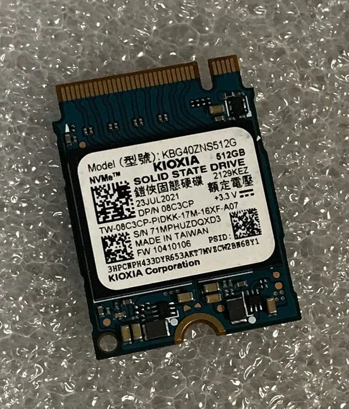 KIOXIA KBG40ZNS512G P/N 08C3CP 512GB SSD Solid State Drive