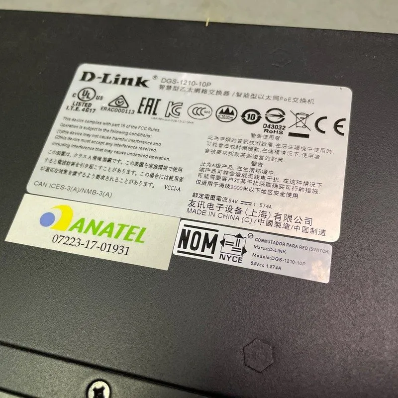 Коммутатор D-Link 10-Port Gigabit Smart Managed PoE+ (65W) Switch [DGS-1210-10P] — фото лота 4