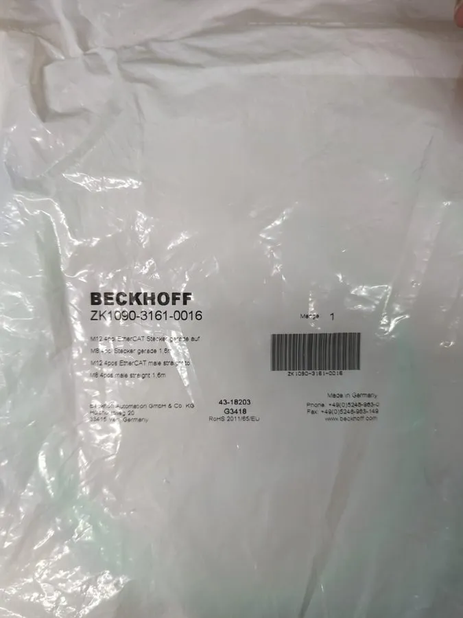 IIoT-устройство Beckhoff ZK1090-3161-0016 1.6 M — фото лота 2