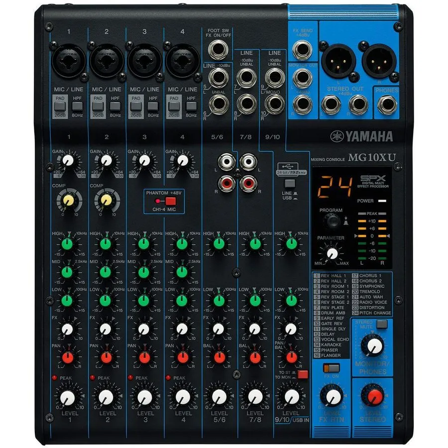 Микшерный пульт YAMAHA MG10XU Analog Mixing Console Audio Interface Mixer Effect