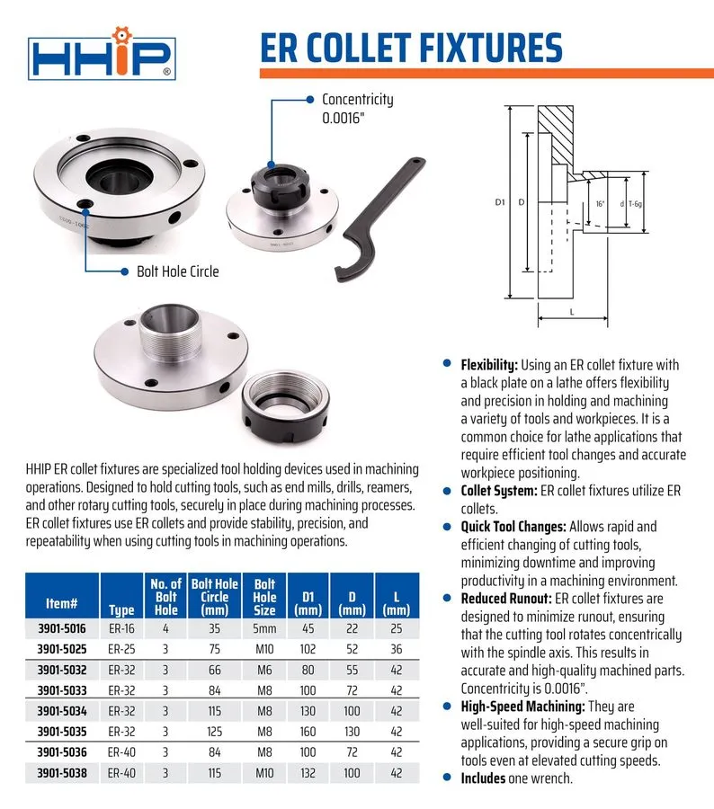 Режущий инструмент HHIP 3901-5032 ER-32 Collet Chuck, 80 mm Diameter