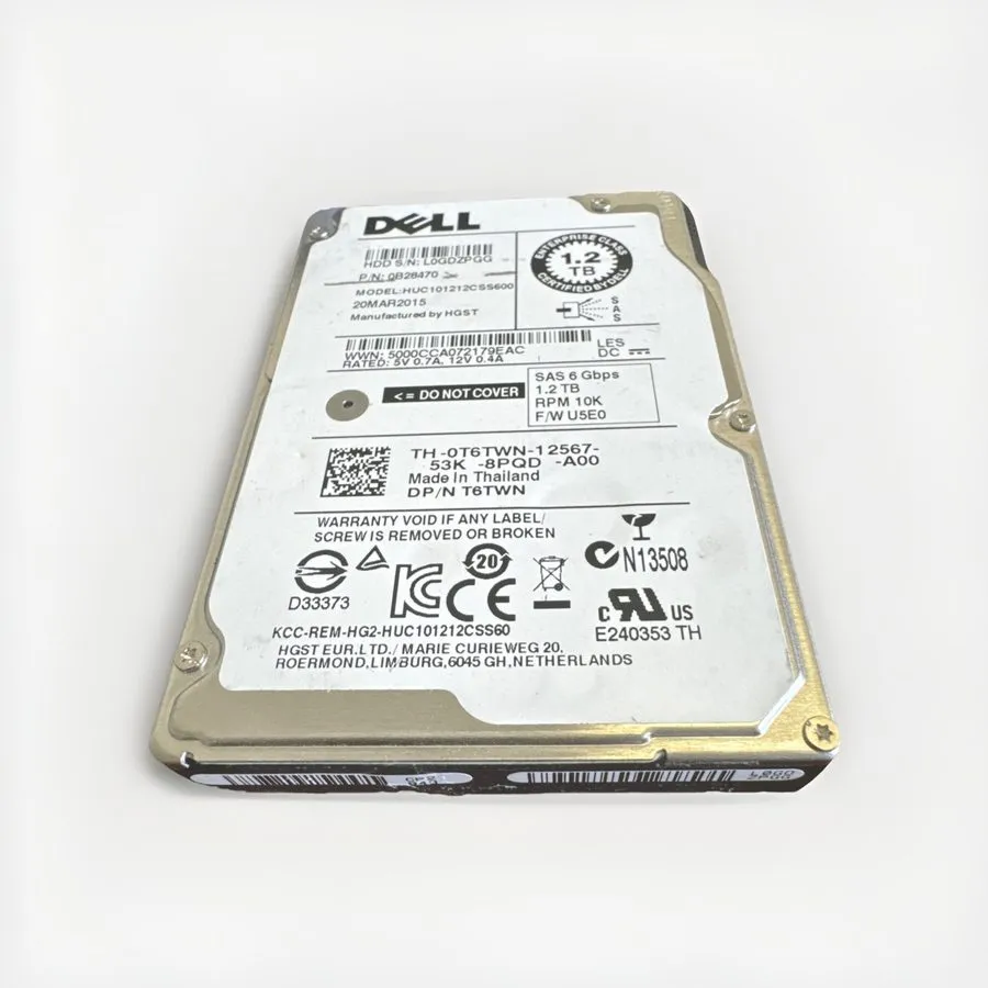Жёсткий диск HPE 1.2TB 10K SAS 6Gb/s 2.5" Enterprise HDD 726480-001 HUC101212CSS