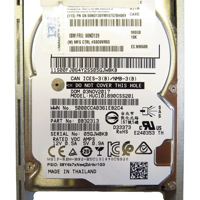 Жёсткий диск IBM 00ND130 900GB 10K 00ND129 RPM 2.5" SAS 12Gbps SED HDD Hard Driv — фото лота 2