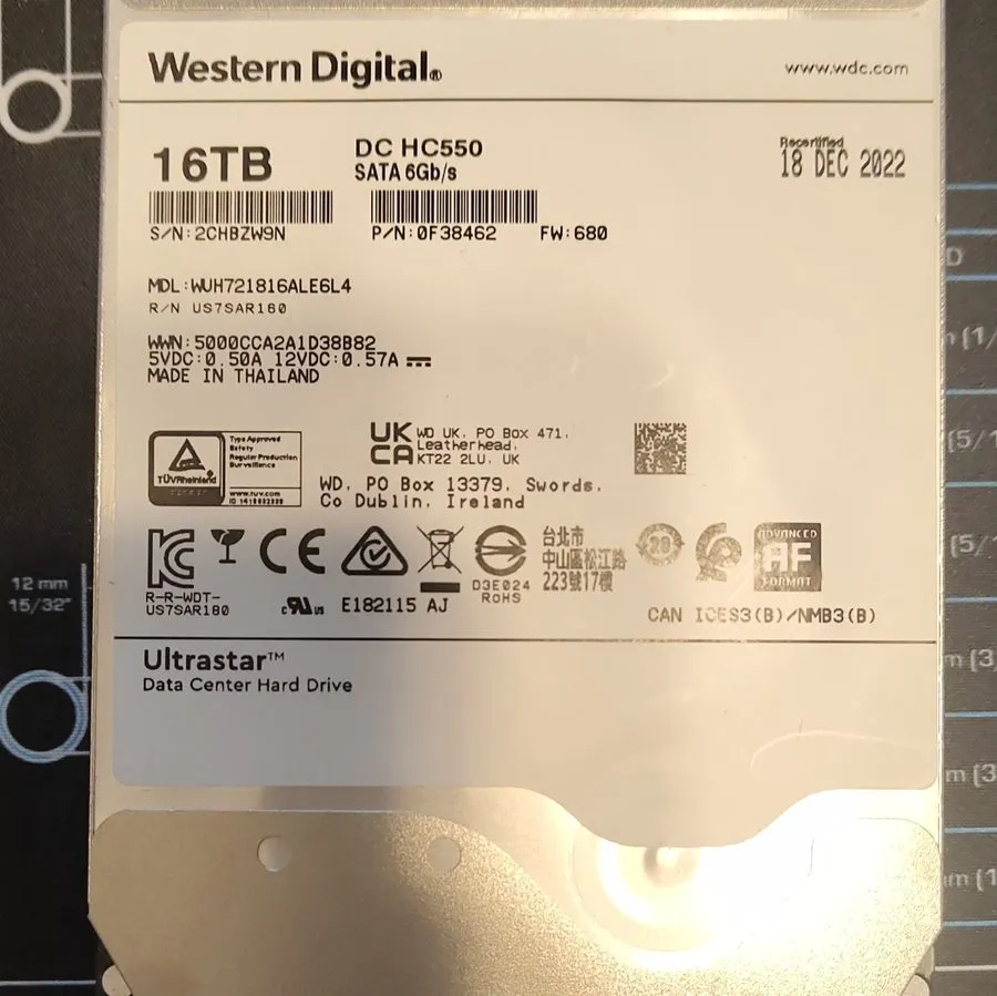 Жёсткий диск Western Digital Ultrastar DC HC550 18TB Internal 7.2K SAS 6GB/s 3.5