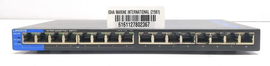 Коммутатор Linksys LGS116P 16-Port Gigabit PoE+ Unmanaged Network Switch 80W