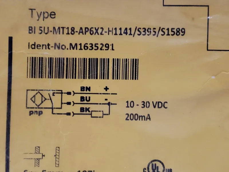 Датчик приближения TURCK BI5U-MT18-AP6X2-H1141/S395/S1589 PROXIMITY SENSOR M1635