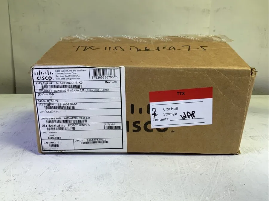 Точка доступа Wi-Fi Cisco Aironet 3802I (AIR-AP3802I-B-K9) POE Wireless Access P