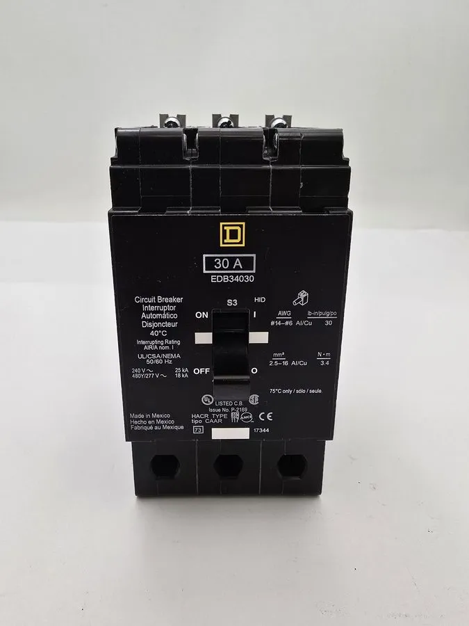 Автоматический выключатель Square D EDB34030 Circuit Breaker 30A 3-Pole 480V AC 
