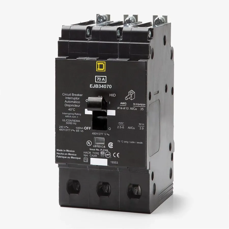 Автоматический выключатель Square D EJB34070 3 Pole 70 Amp 480V Circuit Breaker 