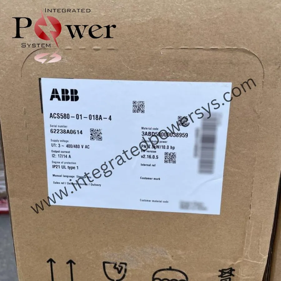 Частотный преобразователь ABB ACS580-01-018A-4: 7.5 kW, IN: 17.0 A