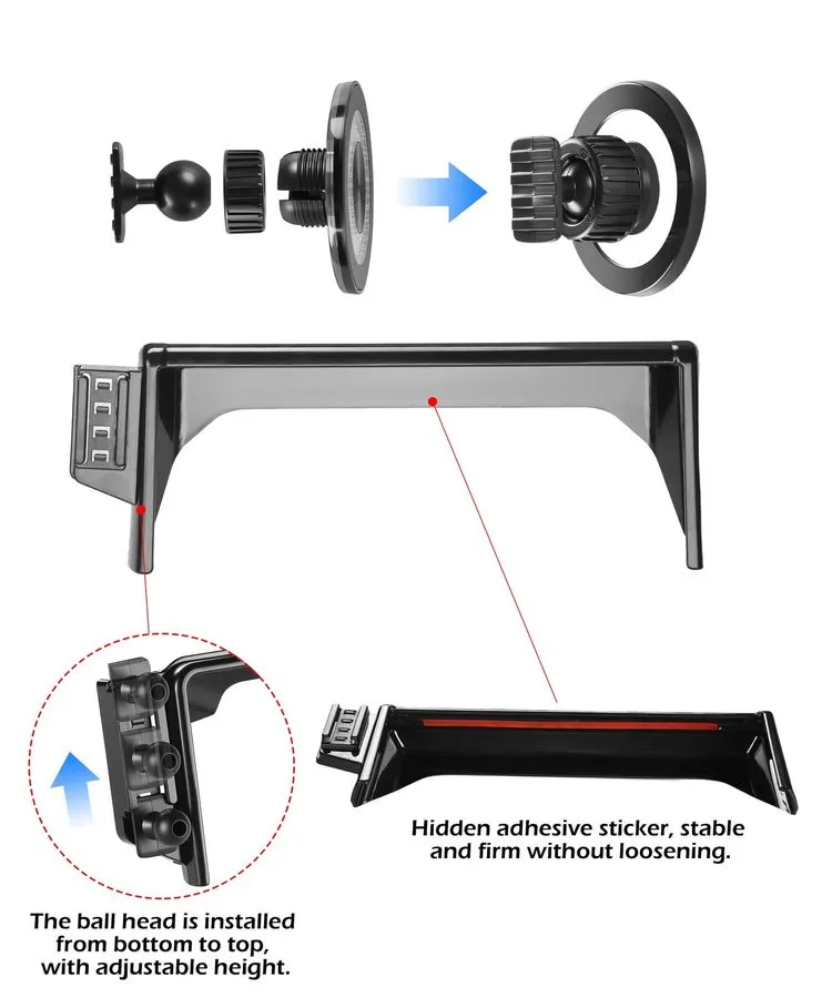 Вакуумная присоска для RAV4 2026 Mag Safe Magnetic Suction Cup Phone Mount 10.5i — фото лота 2