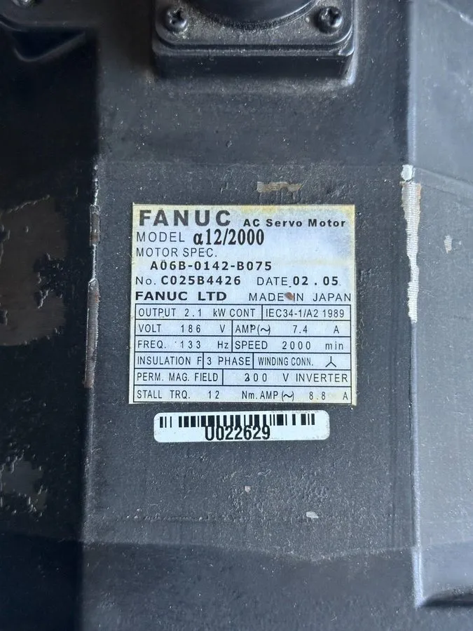 Серводвигатель Fanuc A06B-0142-B075 AC Servo Motor a12/2000 2.1kW 186V 2000rpm 7