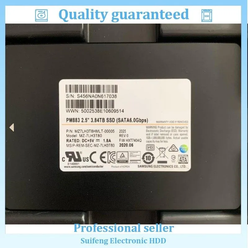 SSD-накопитель Samsung PM883 3.84TB SSD 2.5" SATA 3.0 6Gbps MZLH3T8HMLT-00005