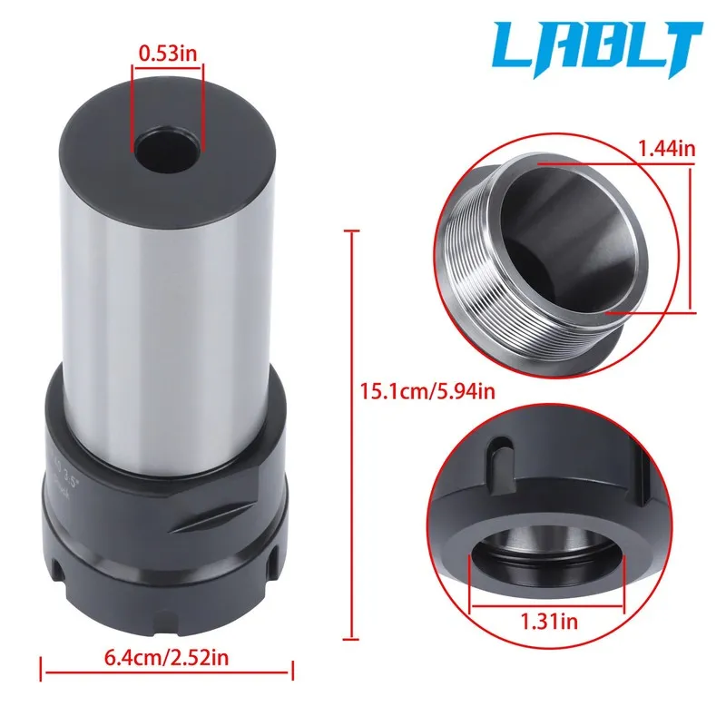 Режущий инструмент 2.0 STRAIGHT SHANK ER40 COLLET CHUCK TOOL HOLDR GAGE LENGTH 3 — фото лота 1