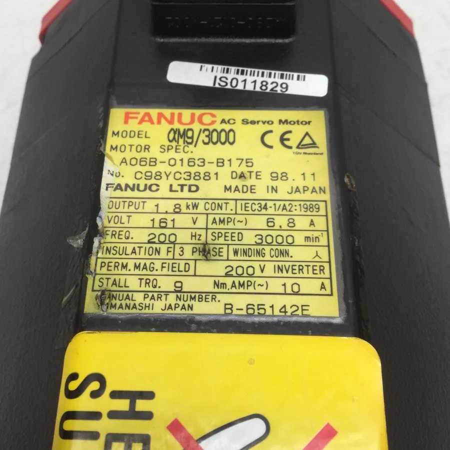Серводвигатель REPAIRED FANUC A06B-0163-B175 AC SERVO MOTOR 1.8kW 3000RPM